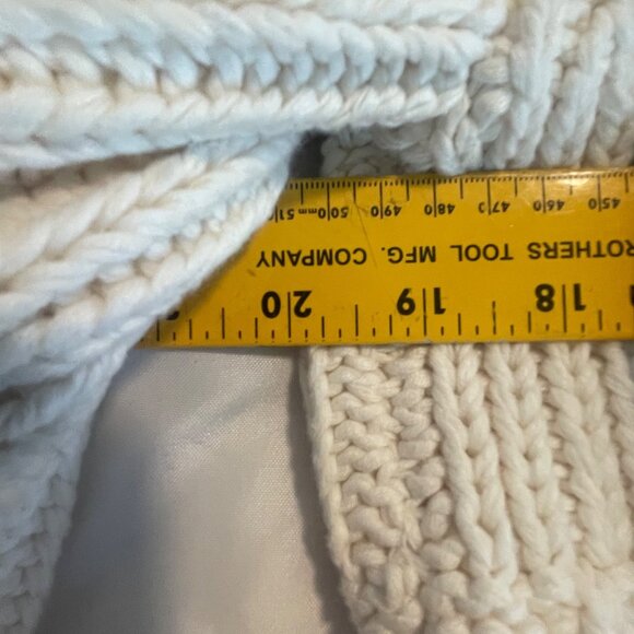 Liz Claiborne Womens Cream Thick Knit Cardigan Sweater Large 3/4 Sleeve - Picture 11 of 11
